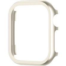 Quse Apple Watch Seri 9-8-7 41MM Uyumlu Alüminyum Metal Kasa Koruyucu Starlight