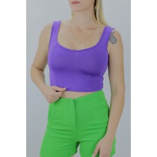 Glamfit Micro Parçalı Crop Mor - LKS2022.25