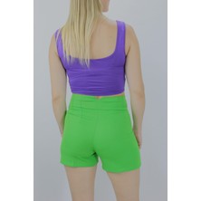 Glamfit Micro Parçalı Crop Mor - LKS2022.25