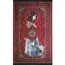 Rugs Modern Mira 985 Yüz Çiçek Buketi ve Vintage Görünüm Kırmızı Çok Renkli Dokuma Taban Halı