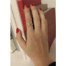 Humer Accessories Zirkon Detay Kalp Model Ayarlanabilir Çelik Yüzük