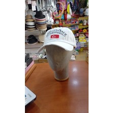 Salar Ticaret Türkiye Eskitme Şapka Retro Pamuklu Beyzbol Cap 58-60 cm Beyaz