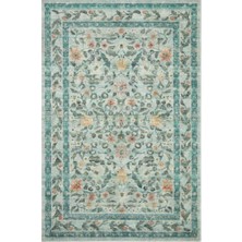 Rugs Modern Pastel Yeşil Çiçekli Tema Dokuma Taban Dijital Baskılı Halı Mira 1383