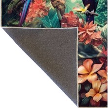 Rugs Modern Goblen Tasarım Çok Renkli Ağaç ve Tukan Kuşu Desenli Vintage Dekoratif Halı 3608