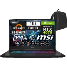 Msı Katana A15 Aı Amd Ryzen 9 8945HS 24GB Ddr5 2tb SSD 8GB/RTX4070 Freedos 15.6" 144 Hz Fhd IPS Taşınabilir Bilgisayar B8VG-434XTRW03+WEBLEGELSINÇANTA