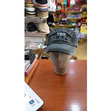 Salar Ticaret Eskitme Şapka Retro Pamuklu Beyzbol Kep Nakışlı 58-60 cm Füme