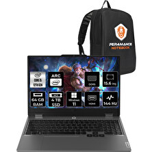 Lenovo Loq Intel Core I5 12450HX 64GB 4tb SSD A530M/4GB 15.6" Fhd 144Hz W11P Taşınabilir Bilgisayar & Per4 Çanta 83FQ000UTRP415