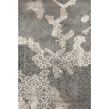 Rugs Modern Mira Bej Gri Ton Geleneksel Motifli Çizgi Desen Vintage Dekoratif Halı Mira 1556