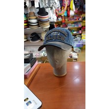 Salar Ticaret Eskitme Şapka Retro Pamuklu Beyzbol Kep Nakışlı 58-60 cm Mavi