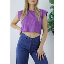 Glamfit Kaşkorse Crop Mor - 21R1043.15