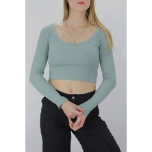 Glamfit U Yaka Kaşkorse Bluz Mint - 138.950