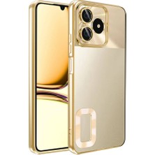 Gpack Realme C53 Kılıf Logo Gösteren Kamera Korumalı Silikon Gold