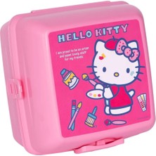 Wiggle Hello Kitty 4 Bölmeli Çocuk Beslenme Kutusu Yemek Saklama Kabı Kaşık ve Çatallı