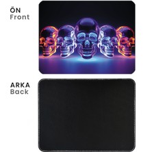 İlyuka 40X30CM Gaming Oyuncu Mousepad Kaymaz Kauçuk Taban Dikişli Kenar Bright Skull MP204030