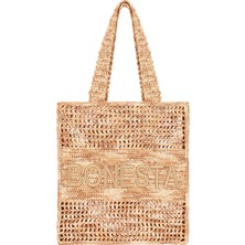 Bonesta Swimwear Posıtano Mıdı Latte Plaj Çantası