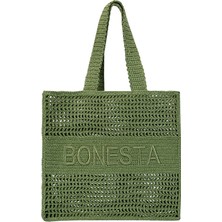 Bonesta Swimwear Posıtano Maxı Olıve Green Plaj Çantası