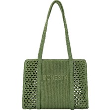 Bonesta Swimwear Caprı Olıve Green Plaj Çantası