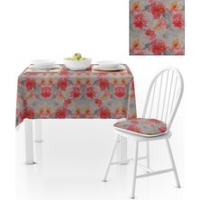 BenimOl Gül Desenli Kırmızı Kavun Içi Masa Örtüsü 140x140
