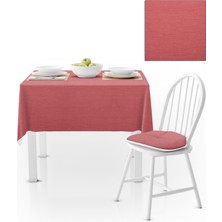 BenimOl Gül Rengi Kadife Dokulu Masa Örtüsü 180x180