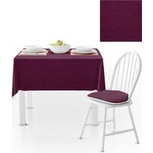BenimOl Mürdüm Kadife Dokulu Masa Örtüsü 180x220