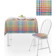 BenimOl Çizgili Desenli Renkli Masa Örtüsü 140x180