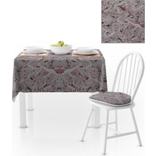 BenimOl Sulu Boya Desenli Pembe Vizon Masa Örtüsü 120x140