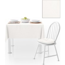 BenimOl Kırık Beyaz Kadife Dokulu Masa Örtüsü 180x260