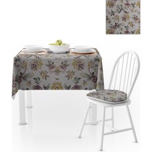 BenimOl Çiçek Desenli Eskitme Yeşil Mürdüm Masa Örtüsü 140x260