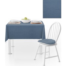 BenimOl Kot Mavi Kadife Dokulu Masa Örtüsü 180x260