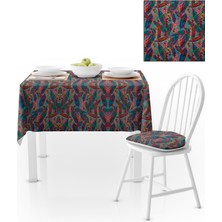 BenimOl Uzun Yaprak Desenli Kırmızı Masa Örtüsü 140x260