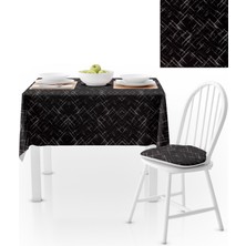 BenimOl Geometrik Desenli Siyah Beyaz Masa Örtüsü 120x140