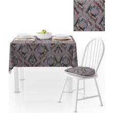 BenimOl Baklava Dilimi Desenli Pembe Mavi Masa Örtüsü 140x140