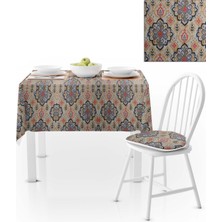 BenimOl Damask Desenli Antrasit Sütlü Kahve Masa Örtüsü 140x260