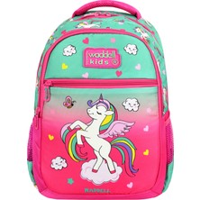 Waddell Lisanslı Unicorn Desenli Kız Çocuk Ilkokul Sırt Çantası ve Beslenme Çantası