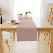 BenimOl Soft Pembe Kadife Dokulu Runner 40x180