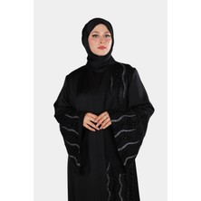 Harika Wear Siyah Desenli Şik Abaya Ferace