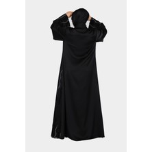 Harika Wear Siyah Desenli Şik Abaya Ferace