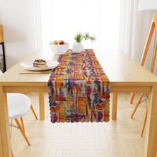 BenimOl Fırça Desenli Sarı Kiremit Runner 40x140