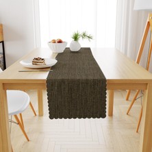 BenimOl Yeşil Keten Dokulu Runner 40x140 -5261-