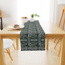 BenimOl Zambak Desenli Turuncu Yeşil  Runner 40x140