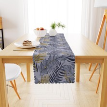 BenimOl Palmiye Desenli Sarı Gri Runner 40x140