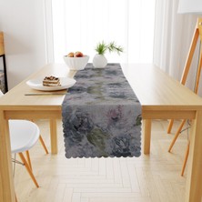 BenimOl Gül Desenli Vizon Kot Mavi Runner 40x140