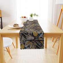 BenimOl Limon Desenli Çiçekli Beyaz Zemin Runner 40x140