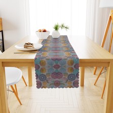 BenimOl Motif Desenli Mürdüm Kavun Içi Runner 40x140