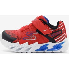 Skechers Flexglow Bolt Küçük Erkek Çocuk Kırmızı Işıklı Spor Ayakkabı 400138N Rdbk