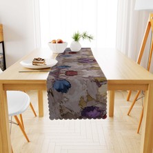 BenimOl Fırça Desenli Bordo Mor Runner 40x140