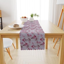 BenimOl Gül Desenli Vizon Yapraklı Modern Kadife Dokulu Runner 40x180
