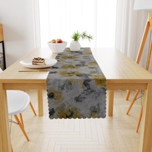 BenimOl Gül Desenli Sarı Açık Gri Runner 40x140