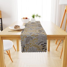 BenimOl Zeytin Dalı Desenli Sarı Gri Runner 40x140