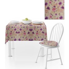 BenimOl Gül Desenli Pembe Mor Masa Örtüsü 140x260